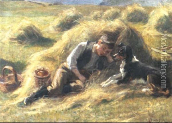 The Noonday Rest Oil Painting - Ralph Hedley