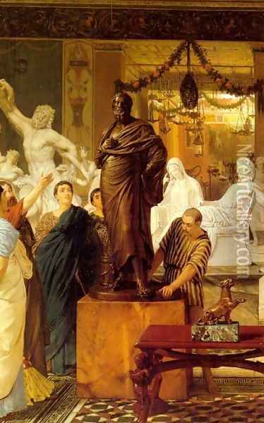 A Sculpture Gallery in Rome at the Time of Agrippa Oil Painting - Sir Lawrence Alma-Tadema