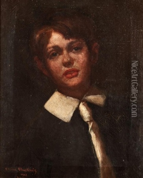 Portrait Of A Boy Oil Painting - Casimir (Count) Markievicz