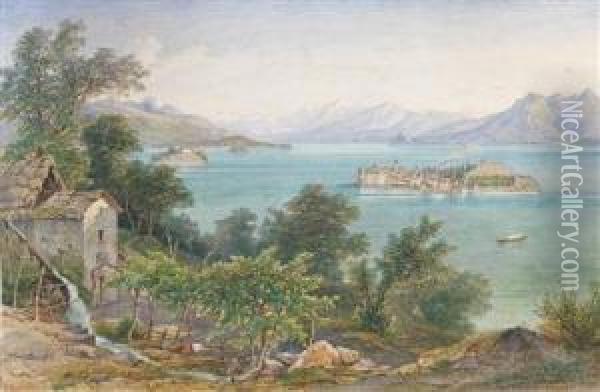 The Borromeanislands In The Lago Maggiore Oil Painting - Franz Reinhold