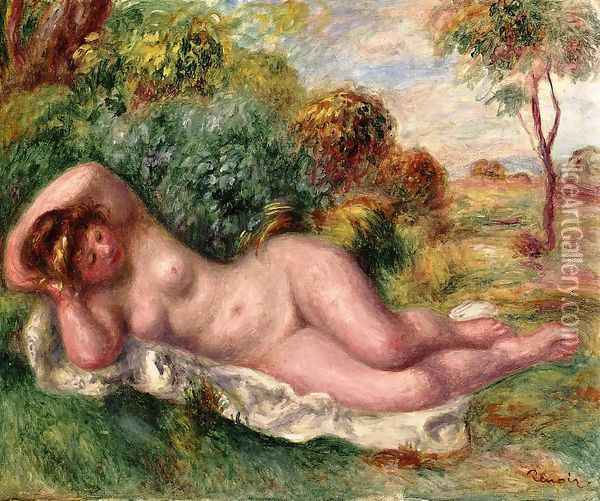 Reclining Nude Aka The Bakers Wife Oil Painting - Pierre Auguste Renoir
