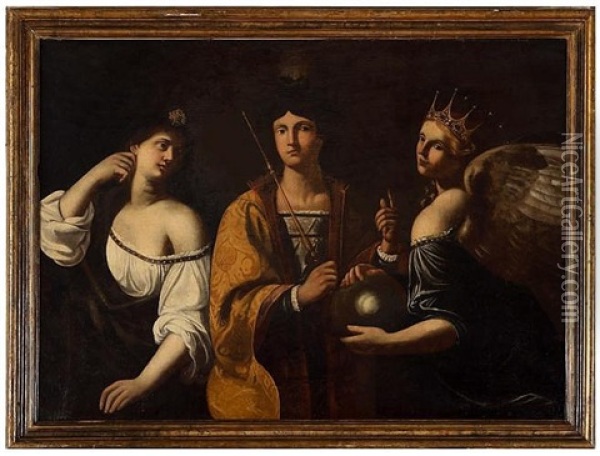 Three Allegorical Figures Oil Painting - Imperiale Grammatica
