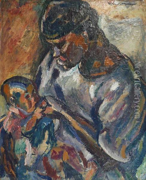 Materniteafricaine Oil Painting - Maurice Albert Loutreuil