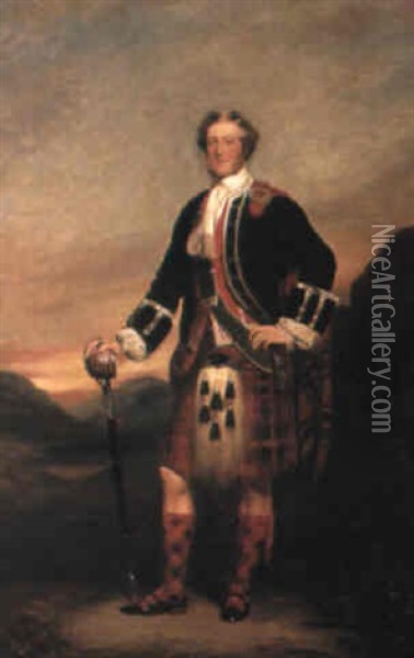 Portrait Of General Sir Gordon Drummond In Highland Dress Oil Painting - Sir Francis Grant