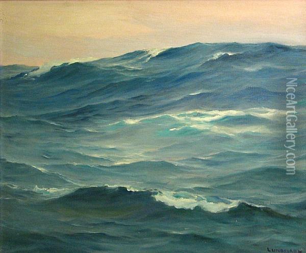 Pacific Ocean (end Of The Storm) Oil Painting - Leon Lundmark