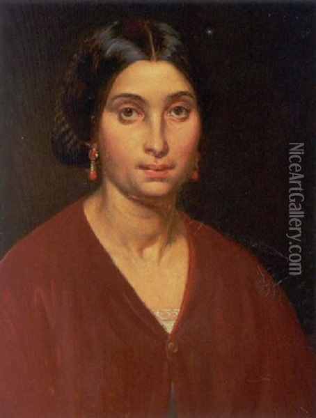 Portraet Af Italienerinde Oil Painting - Wilhelm Nicolai Marstrand