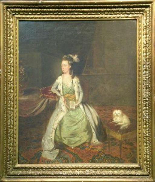 Lady And Dog Oil Painting - Henry Singleton