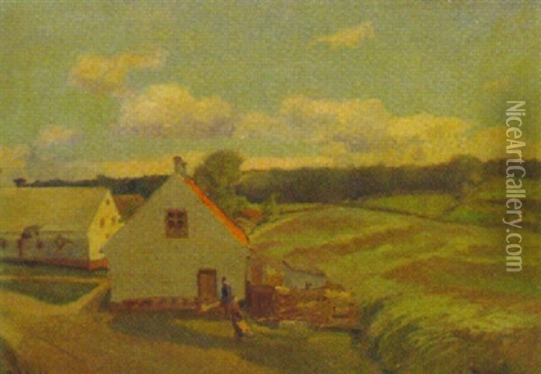 Bornholm: Haus Bei Hammershus Oil Painting - Alfred Hermann Helberger