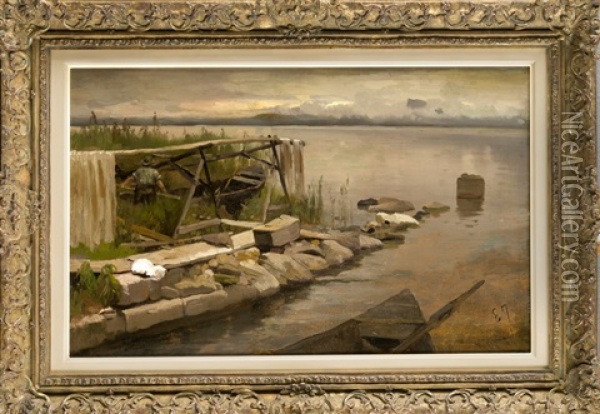 Chiemseefischer Am Ufer Oil Painting - Karl Raupp