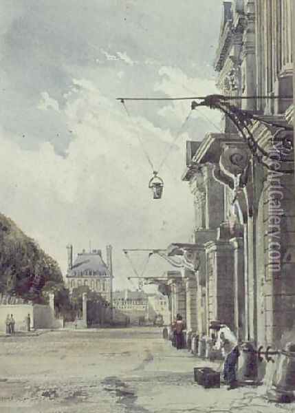 The Rue de Rivoli, near the Tuileries, Paris Oil Painting - William Callow