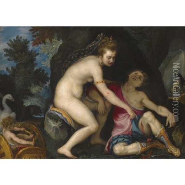 Venus And Adonis Oil Painting - Lodovico (Il Cigoli) Cardi