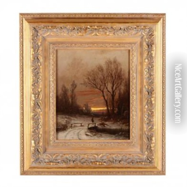 Winter's Eve Oil Painting - Carleton Wiggins