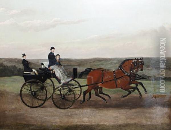 A Carriage Oil Painting - Alfred F. De Prades