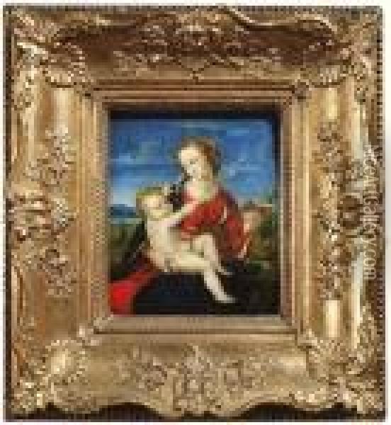 Madonna Colonna. Oil/paper/wood Oil Painting - Raphael (Raffaello Sanzio of Urbino)