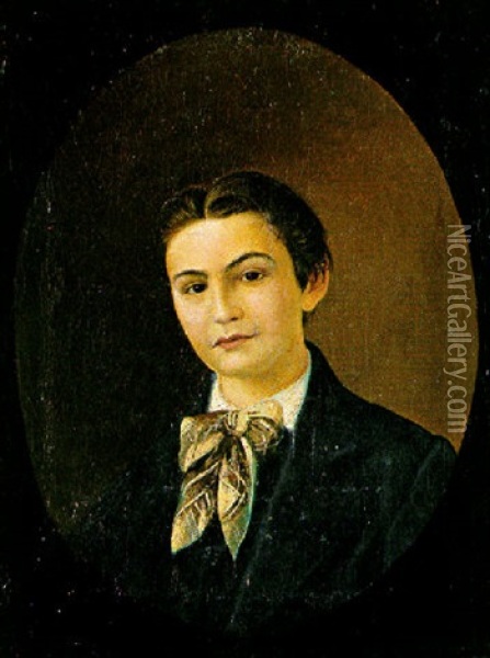 Portrait Of A Young Boy Oil Painting - Georgios Avlichos