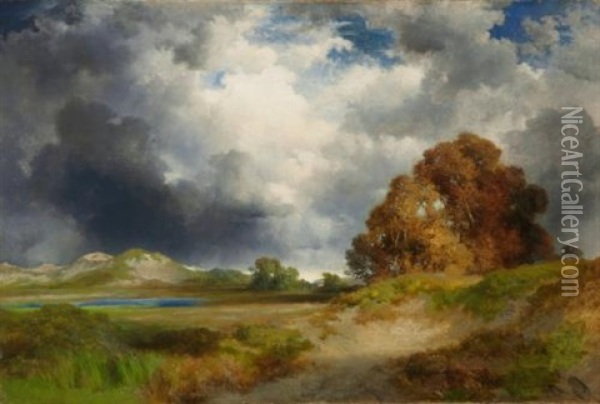 East Hampton Oil Painting - Thomas Moran