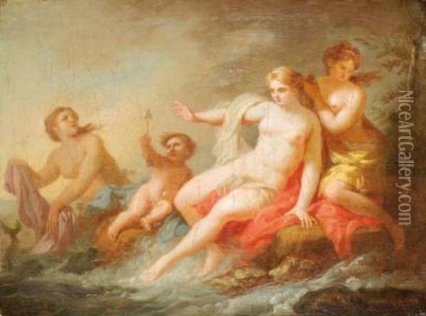 Venus Au Bain Oil Painting - Jean Prudhomme Preudhomme