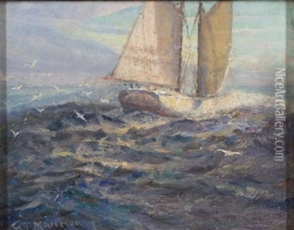 Sailboat Oil Painting - Gilbert Tucker Margeson