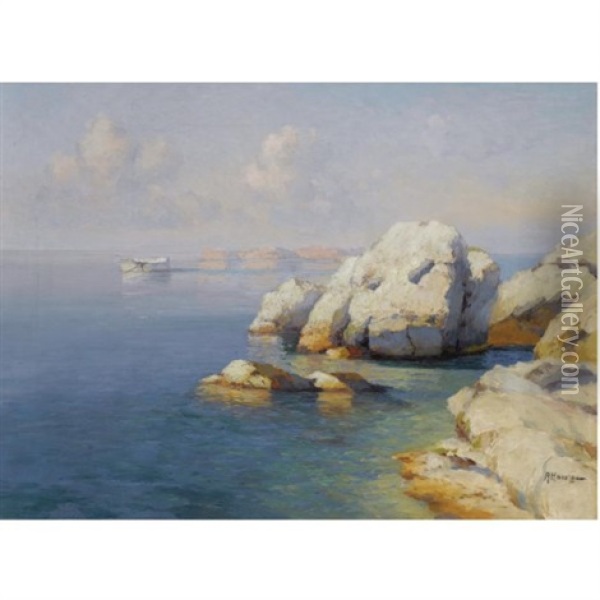 Rocky Shore Oil Painting - Alexei Vasilievitch Hanzen
