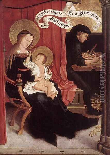 St Ladislas Presents Wladislav II and his Sons to the Virgin 1511-12 Oil Painting - Bernhard Strigel