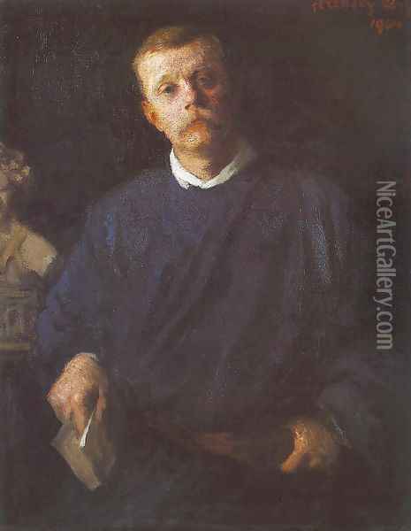 Portrait of Dezso Malonyai 1904 Oil Painting - Karoly Ferenczy