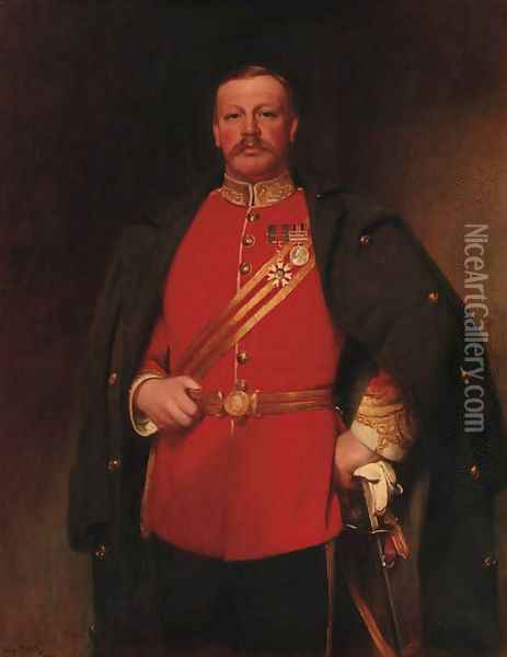 Portrait Of Colonel Francis Charrington Oil Painting - Henry Tanworth Wells