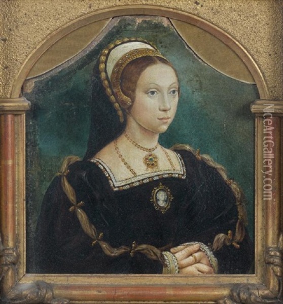 Portrait De Femme Aux Mains Croisees Oil Painting - Hans Holbein the Elder