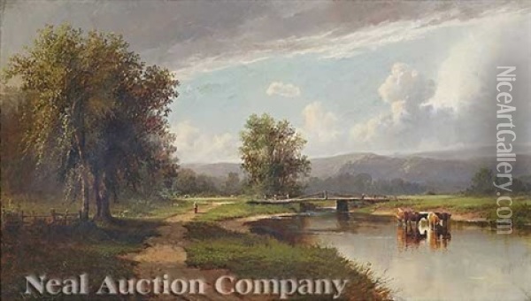 Scene Along The Susquehanna River Oil Painting - Thomas Bigelow Craig