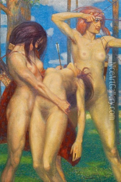 Amazonenkampf Oil Painting - Friedrich Koenig