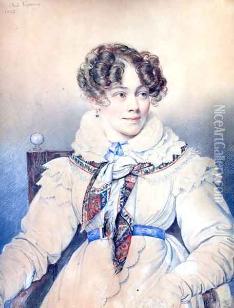 Portrait of Sophie Rostopchine 1799-1874 Countess of Segur Oil Painting - Orest Kiprensky