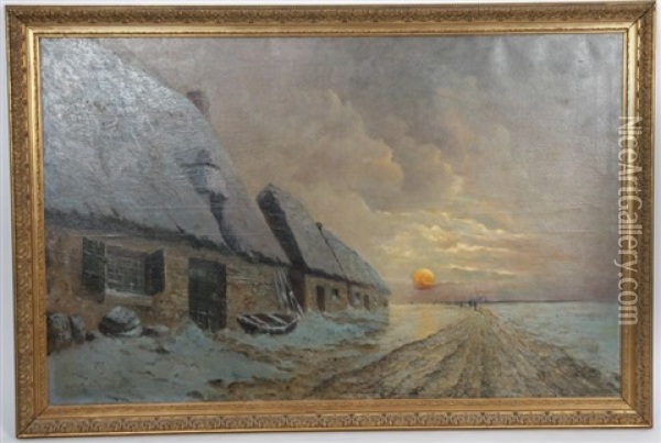 Paysage De Neige Oil Painting - Emile Maillard