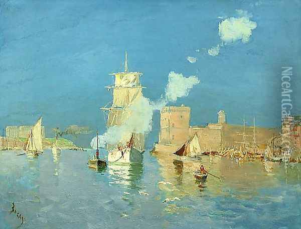 L'entrée du Port de Marseilles Oil Painting - Frank Myers Boggs