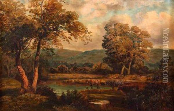 Inscribed Verso Scene At Balla Brooie Sulby Oil Painting - Raymond Dearn