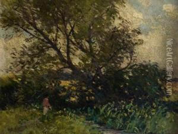 A Stroll Beside The Lagan Oil Painting - Hans, Jean Iten