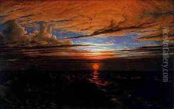 Sunset at Sea after a Storm Oil Painting - Francis Danby