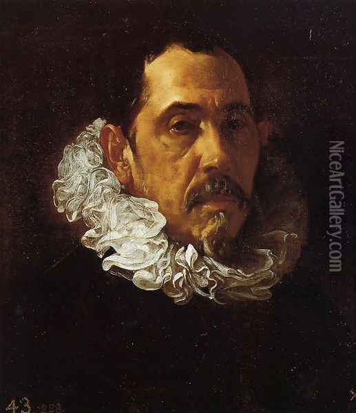 Portrait Of A Man With A Goatee Oil Painting - Diego Rodriguez de Silva y Velazquez