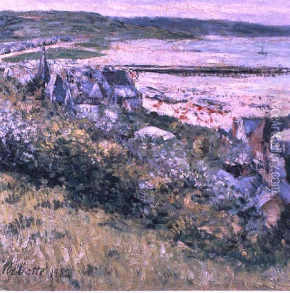 La Plage De Trouville, Vue De La Corniche Oil Painting - Gustave Caillebotte