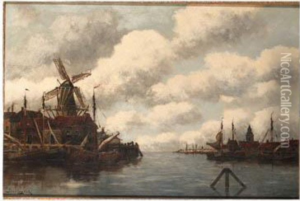 Vlaardingen - Holland Oil Painting - Hermanus Jr. Koekkoek