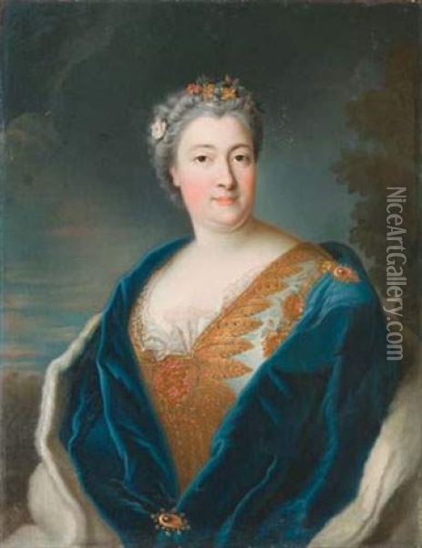 Portrait De La Comtesse Segond De Legle Oil Painting - Alexis-Simon Belle