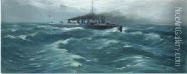 Battleships Oil Painting - Vassilios Chatzis