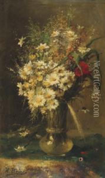 Bouquet De Fleurs Des Champs Oil Painting - Hubert Bellis