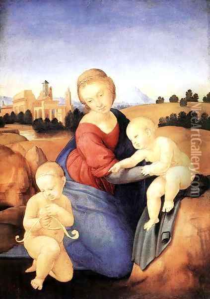 Madonna and Child with the Infant St John Oil Painting - Raffaelo Sanzio