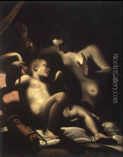 Psyche Et L'amour Oil Painting - Luca Cambiaso