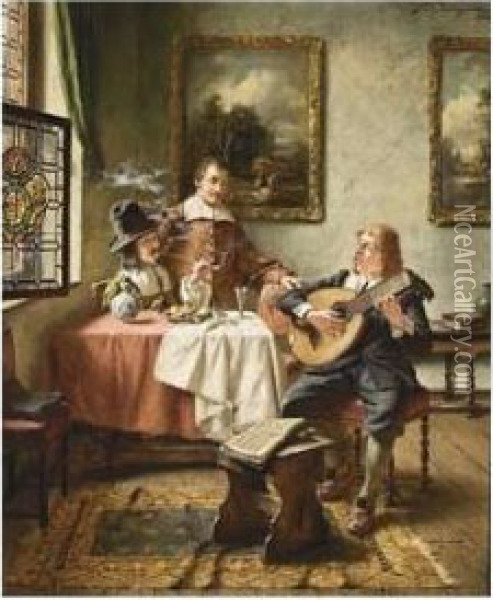 A Musical Interlude Oil Painting - Fritz Wagner
