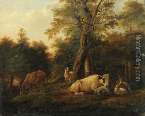 Cattle Oil Painting - Balthasar Paul Ommeganck