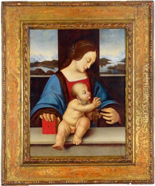 Madonna Mit Kind Oil Painting - Leonardo Da Vinci
