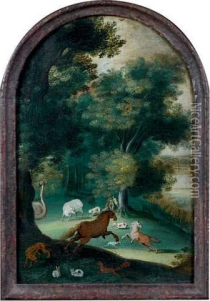 Orphee Charmant Les Animaux Oil Painting - Jacob Bouttats