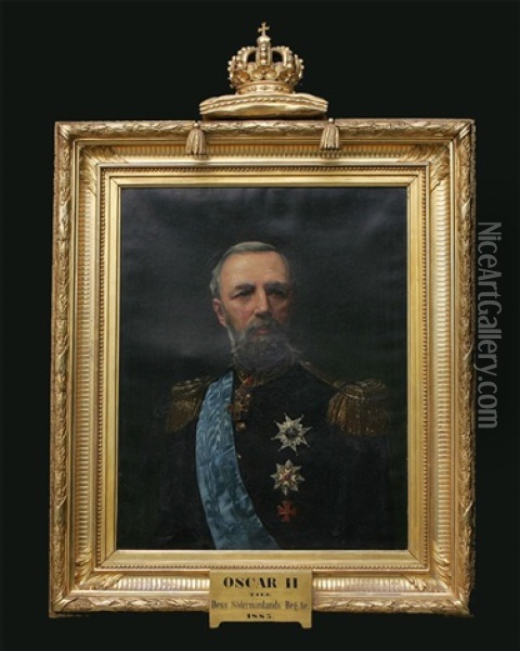Portratt Av Kung Oskar Ii Oil Painting - Edward Perseus