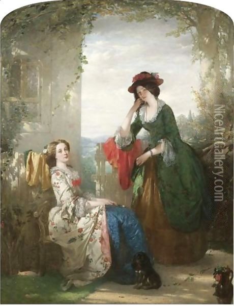 Sophia And Olivia, From The Vicar Of Wakefield Oil Painting - Thomas Faed