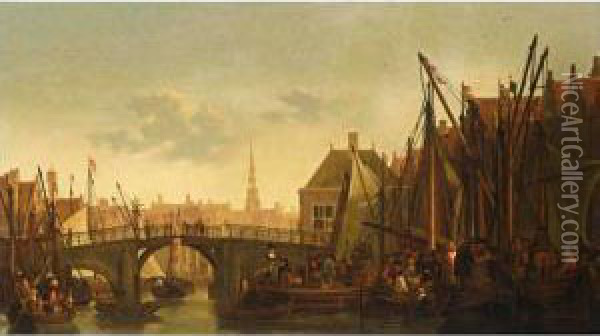 Dordrecht: A View Of The Oil Painting - Abraham Van Calraet